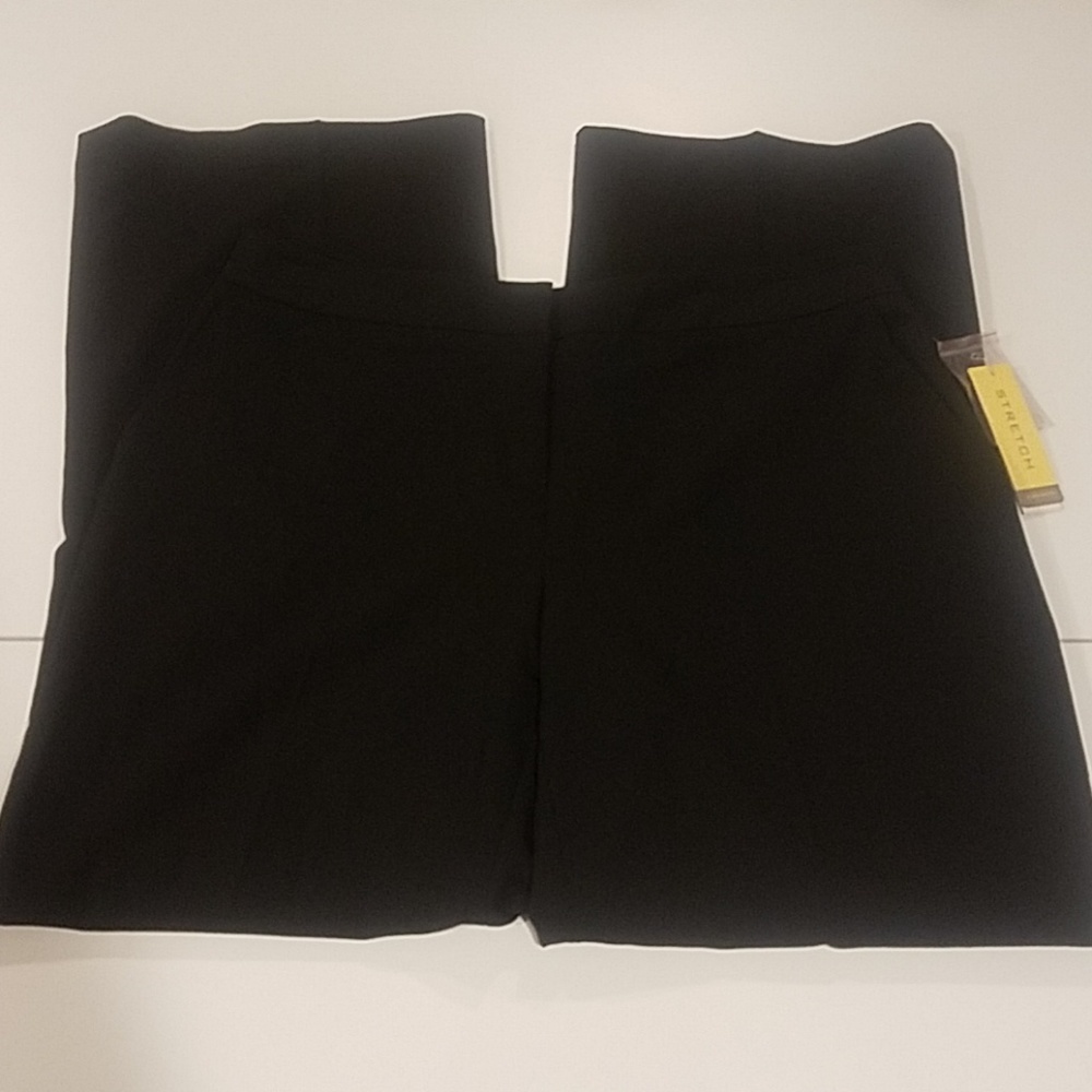 Savion Stretch Dress Pants Black 12P 12 Petite Y2K Vintage Poly Rayon Blend